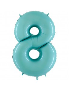 Balão Número 8 Verde Água
